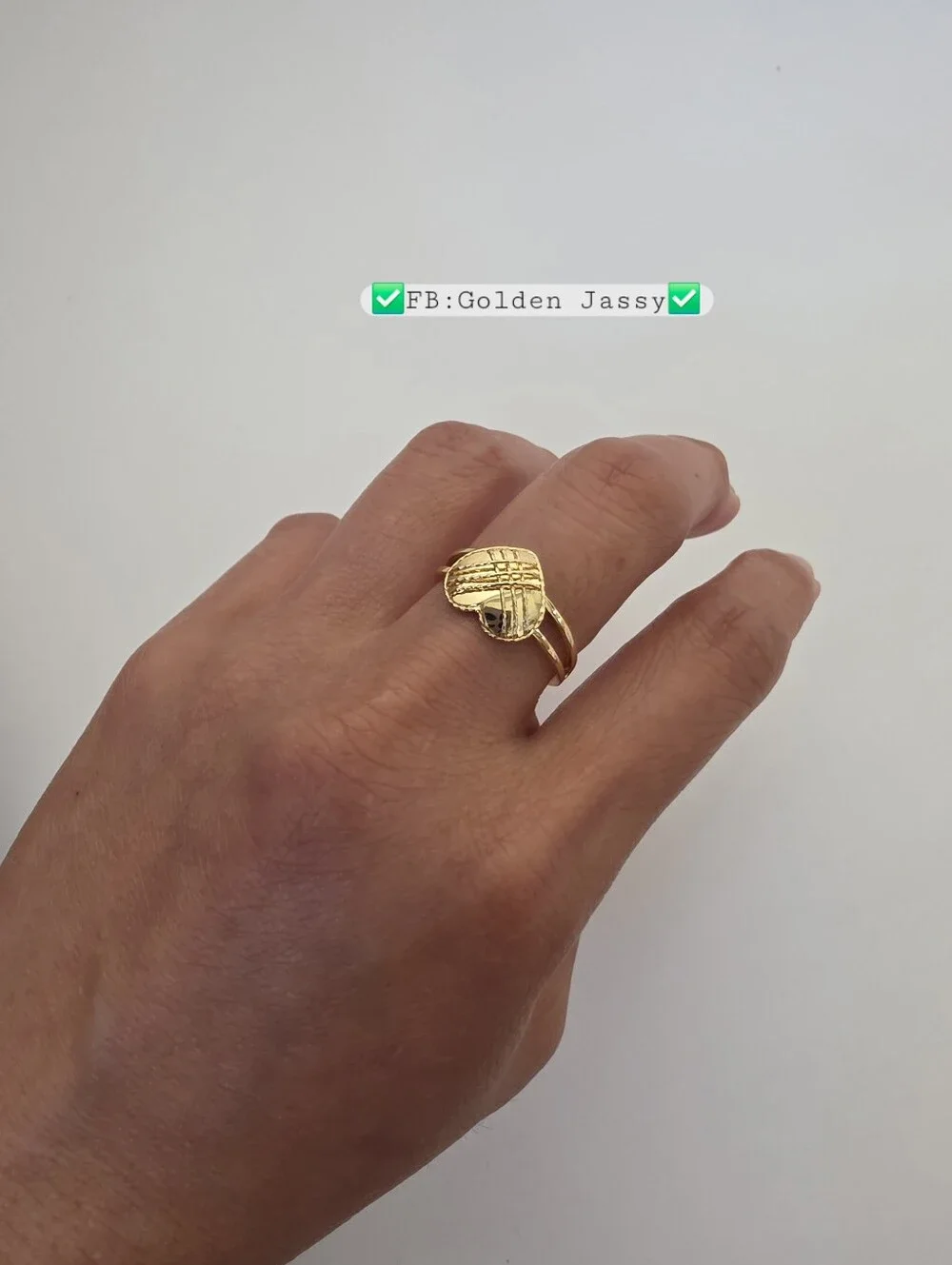 18K Real Gold Heart Ring 6